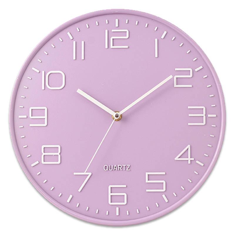 

Большие настенные часы 12 дюймов, Модные и простые настенные часы в европейском стиле с кварцевым бесшумным механизмом, Настенные часы для гостиной, кабинета 12 inch 30cm lavender