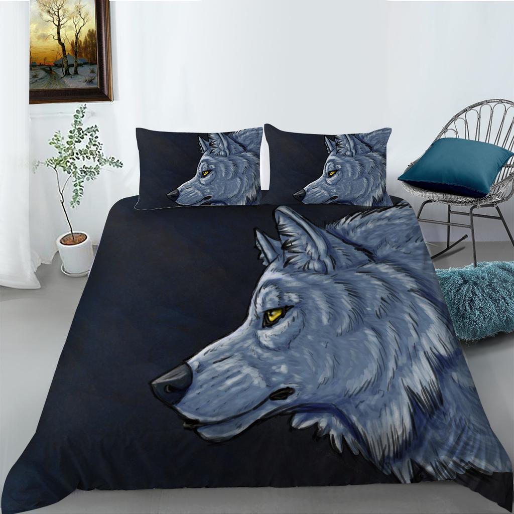 Animal Series Bedding Two Or Three-Piece Set Polyester Wolf Digital Printing