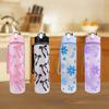 750ml White Frosted Water Bottle: Colorful Floral Print, Stylish Matte Finish Large Capacity Sports Water Bottle Leak Proof