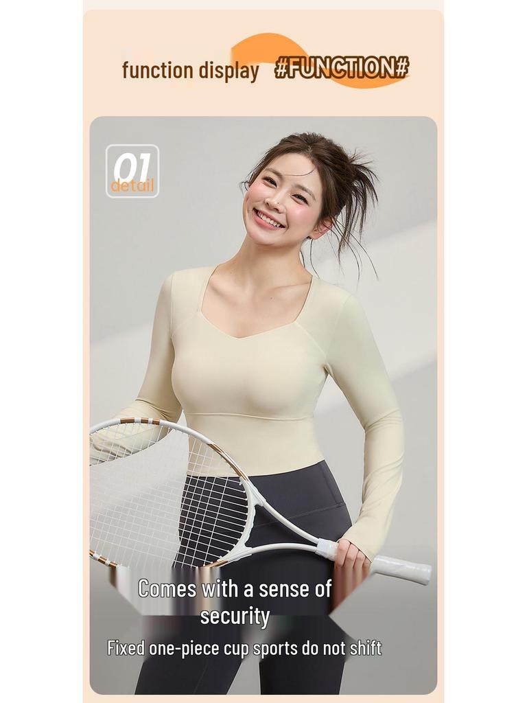 Women's Plus Size Long-Sleeve Yoga and Fitness Top