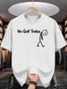 MenS Funny GolfThemed TShirt  No Golf Today Graphic with Golf Ball  Cartoon Character Casual Round Neck Tee