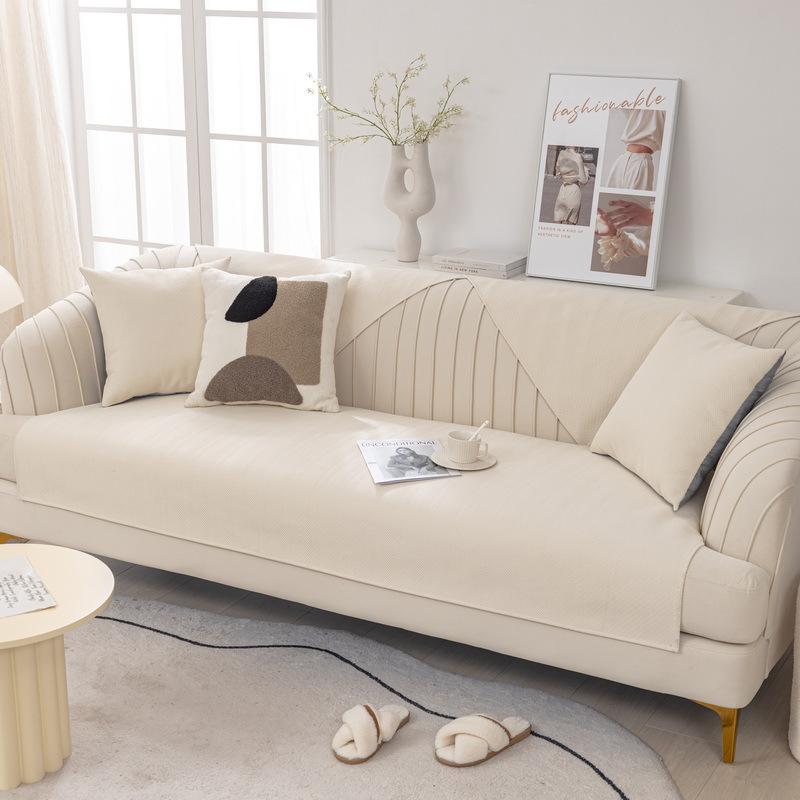 Sofa Cushion Simple Modern High-end All-season Universal Chenille Anti-skid Sofa Cover Cover Simple Cushion Cover Cloth Green
