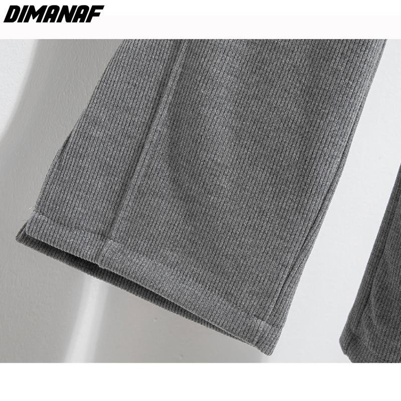 DIMANAF 2023 Plus Size Winter Lange Broek Vrouwen Elastisch Effen Casual Los Volle Lengte Basic Dame Broek Broek Katoen Dik A