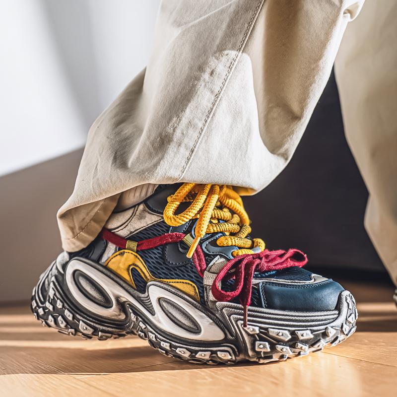 Men's Trend Clunky Sneaker Outdoor Non Slip Breathable Casual Running Sport Shoes Comfortable Work Shoes