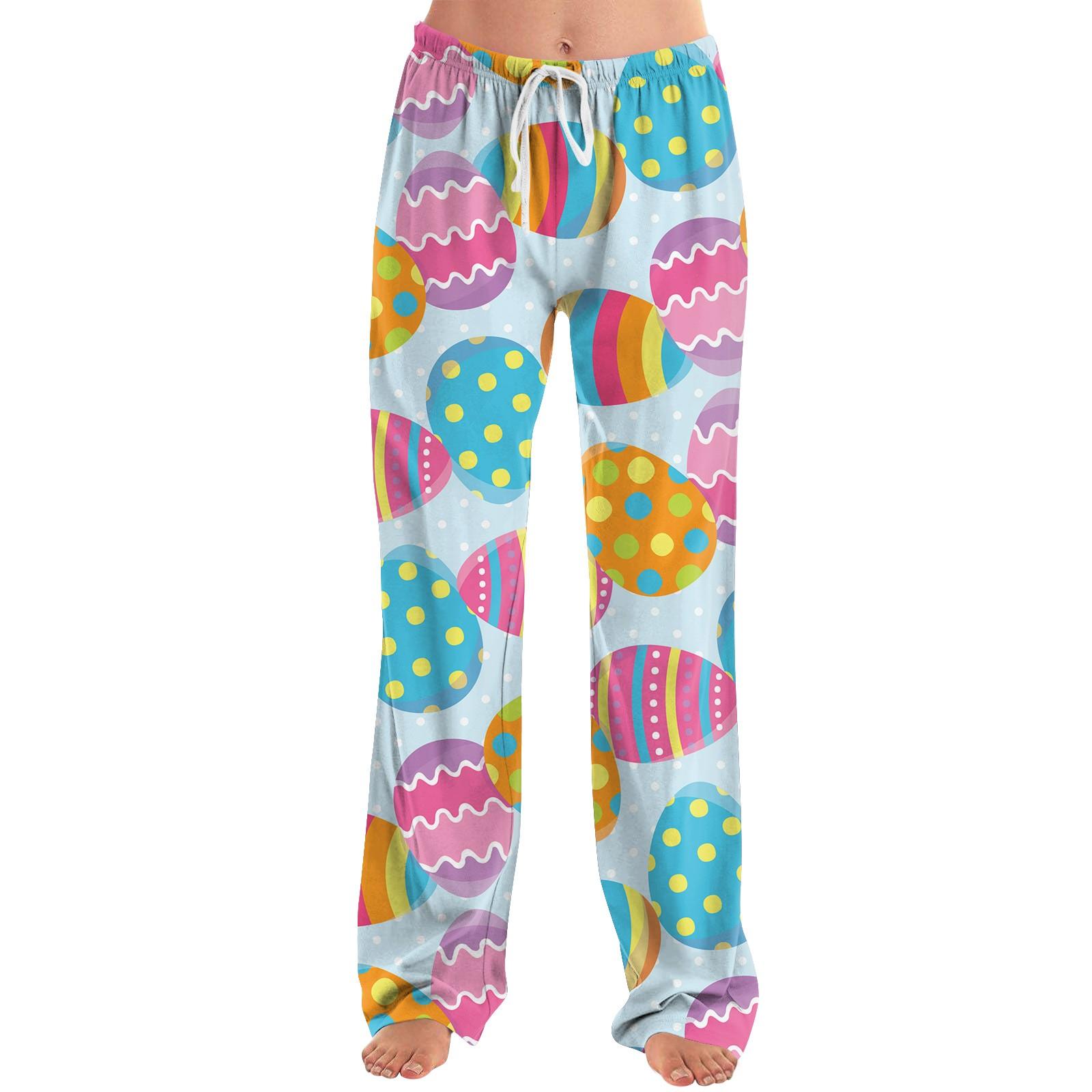 

Женские модные свободные повседневные брюки с пасхальным принтом XXXL