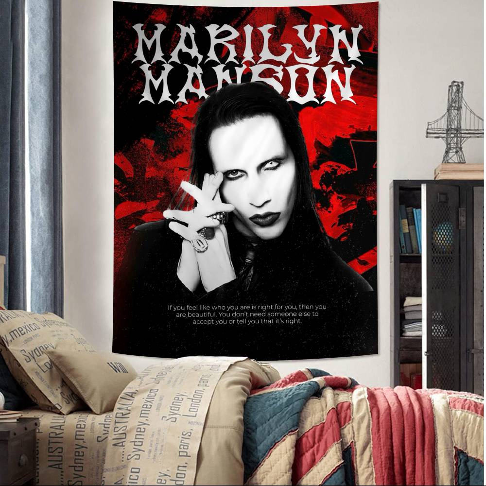MMarilyn MManson Hanging Bohemian Tapestry for Living Room Home Dorm Decor Japanese Tapestry