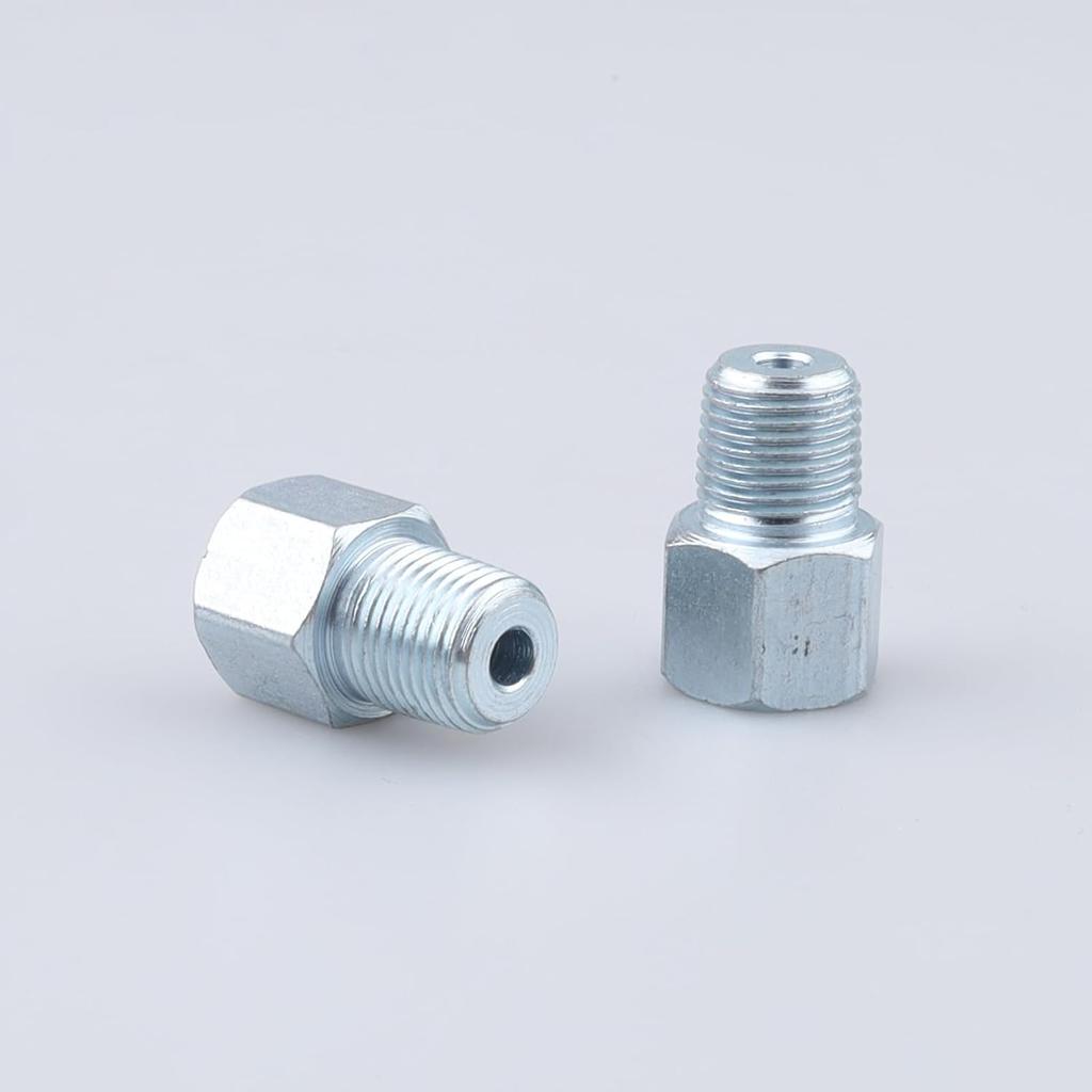 AC PERFORMANCE 3/8x24 Inverted Fittings Zinc Steel 2PCS 23mm OAL | Female Inverted To Male Thread Adapter, Zinc-coated Steel for Automotive Brake