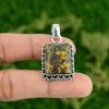 Daughters Day Deal Sterling Silver Rhyolite Gemstone Bezel Boho Pendant Jewelry