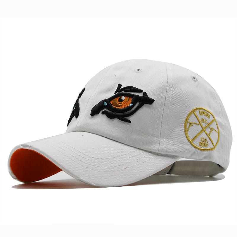 1PC Washed Cotton Baseball Caps For Women Men Eagle Eye Embroidery Snapback Hat Vintage Dad Hat Outdoor Sports Casquette