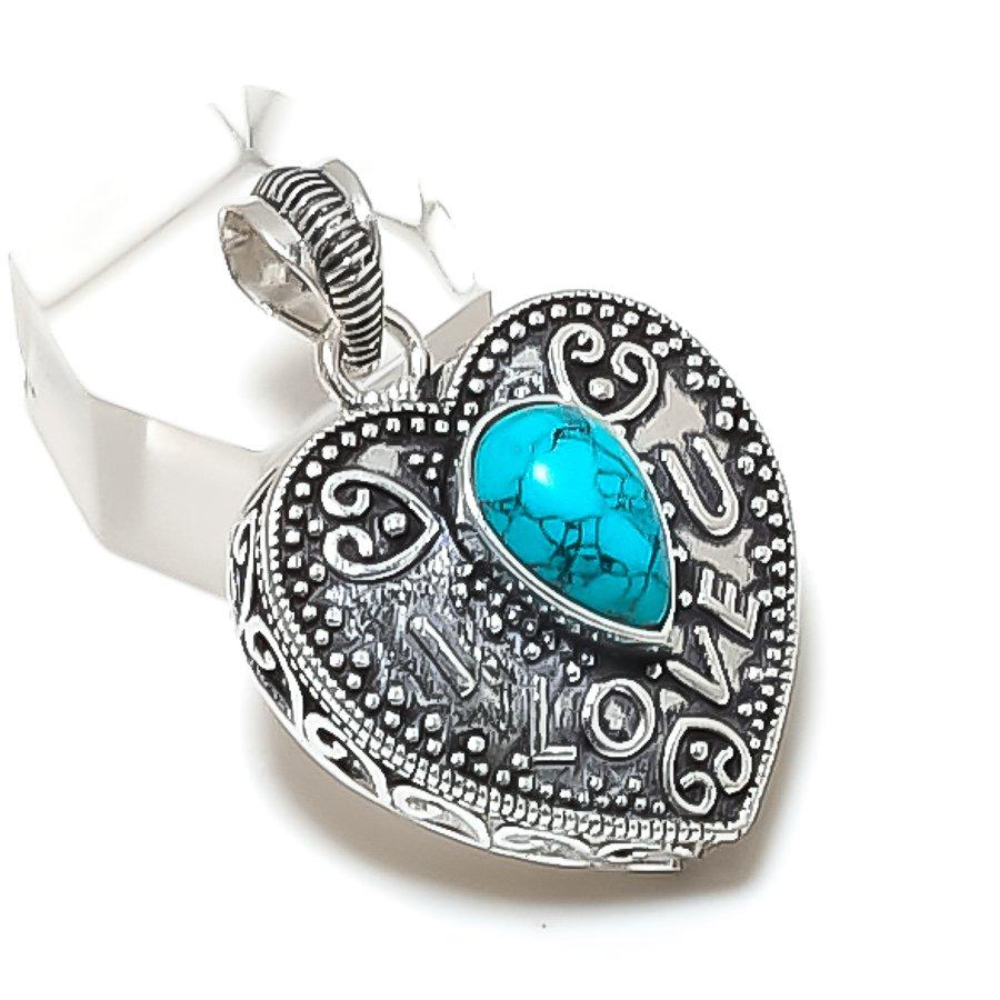 Natural Santa Rosa Turquoise 925 Sterling Silver Jewelry Pendant 1.46  ETC-13939