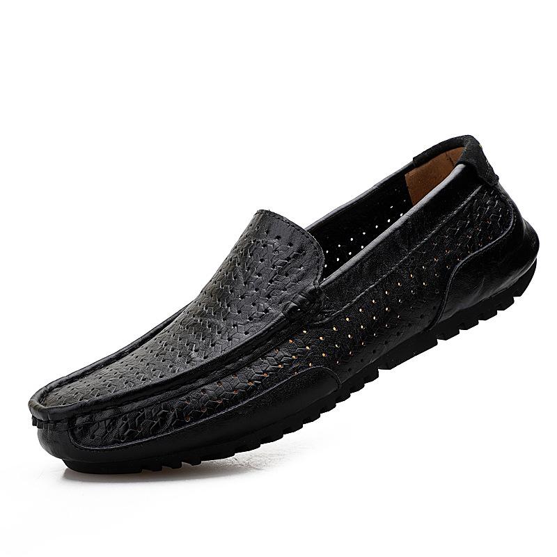 2025 Summer New Men's Fashion Large Casual Leather Shoes Breathable and Comfortable Driving Shoes Men's Shoes Zapatos De Hombre