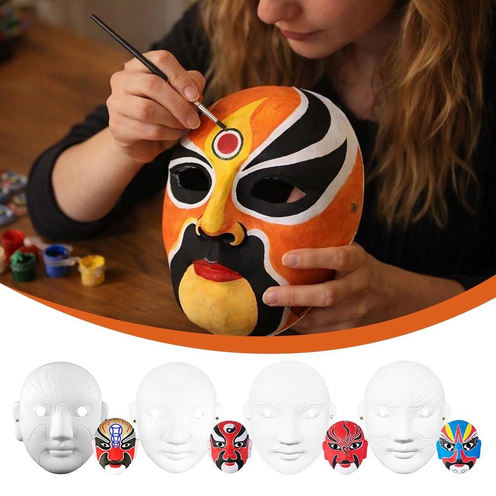 Bemalbare Halbmaske Vollgesichts-DIY-Maske Kostüm-Requisite Handbemalte Maske Lustige Maskerade