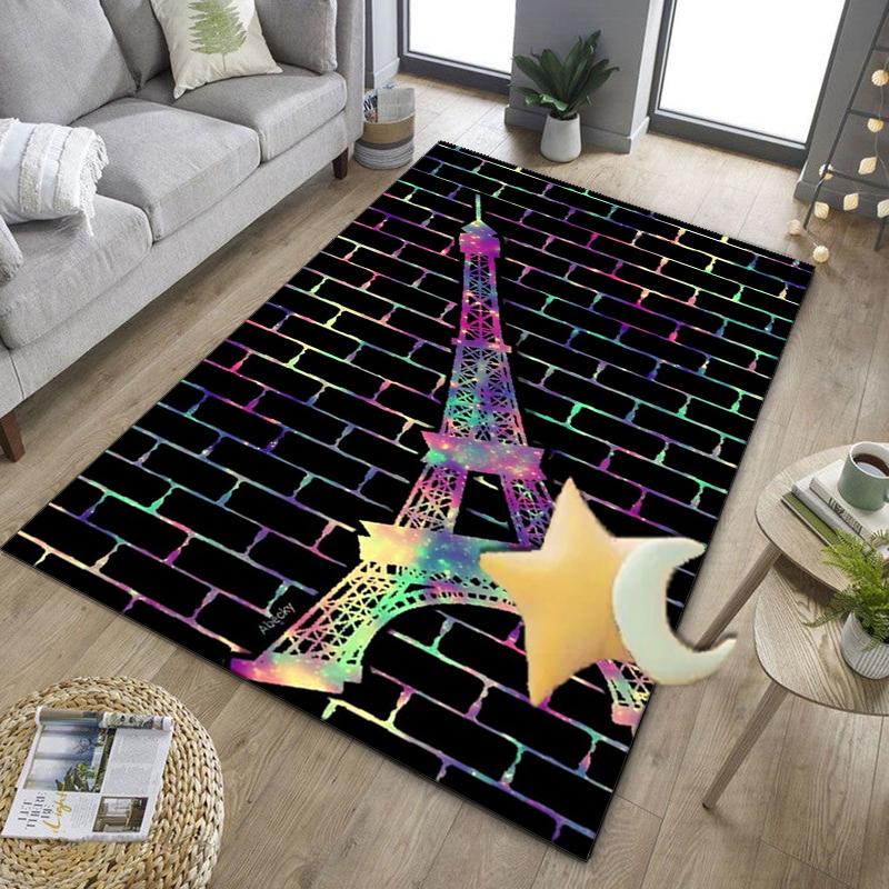 Parisian Eiffel Tower Romance Office Rug Chair Mat, Entryway Carpet, Suitable for Front Door, Bedroom, Living Room, Desk, Holiday Gift