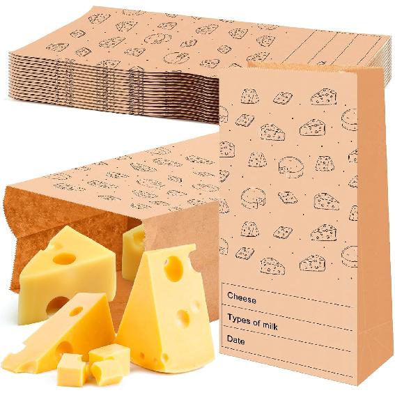 15 Count Cheese Storage Bags for Refrigerator 10.6 x 6 Inches Cheese Paper Bags, Sandwiches, Wrapping 15