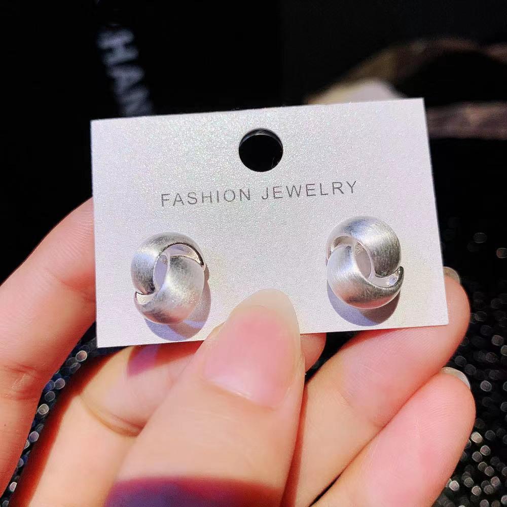 S925 Silver Needle Brushed Metal Intertwined Stud Earrings – Cold Style Trendsetter