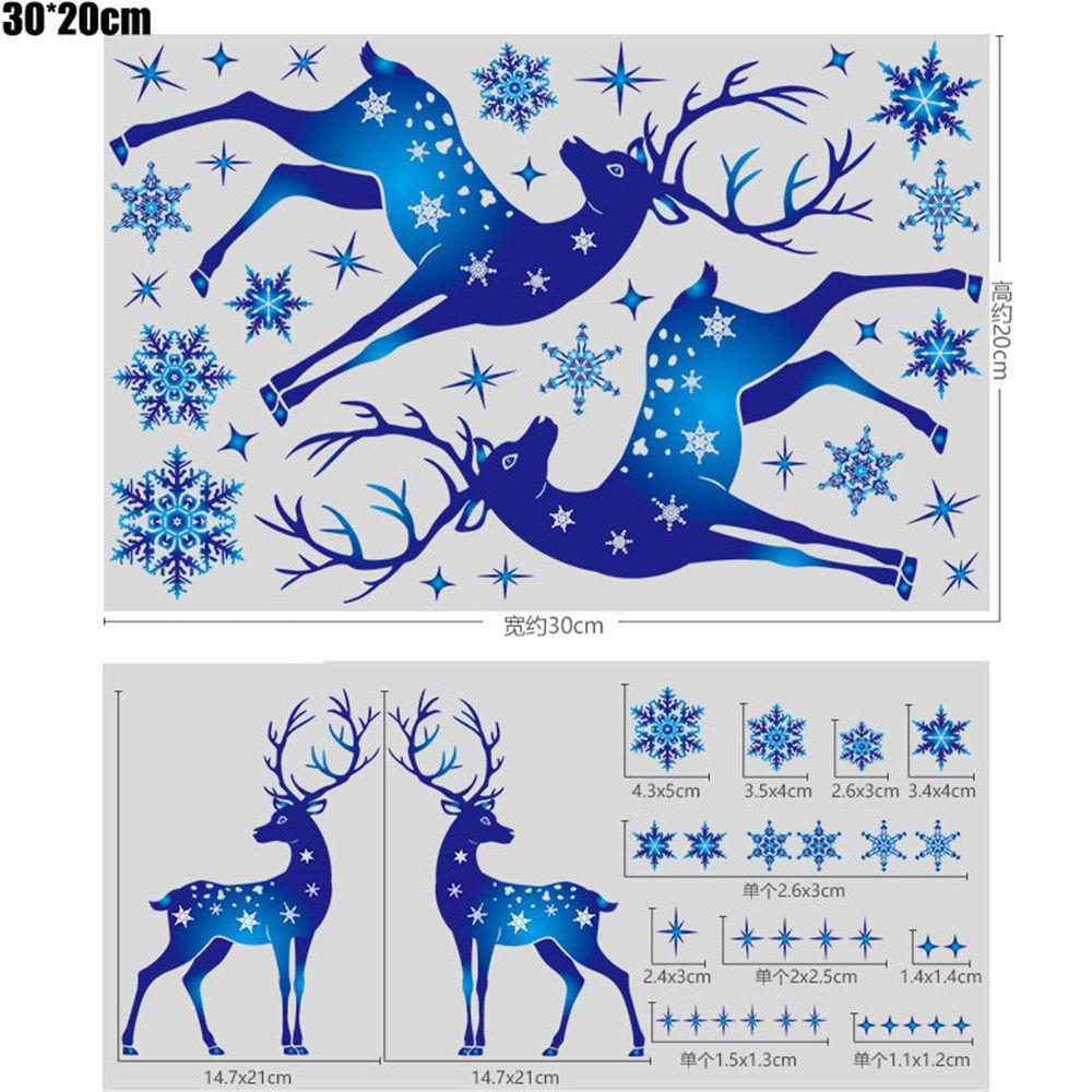 God Jul Älg Snöflinga Klistermärke Fönsterdekoration Elektrostatisk Julklistermärke