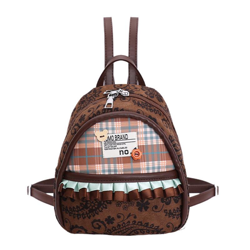 Fashion Leopard Print Backpack For Women With Nylon Material And Pouch Pocket For Daily Use
