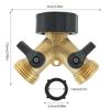 New Hose Splitter Brass 2 Way Garden Hose Connector 3/4 Thread Y Shape Hose Spigot Adapter Water Hose Splitter for Outdoor Farm