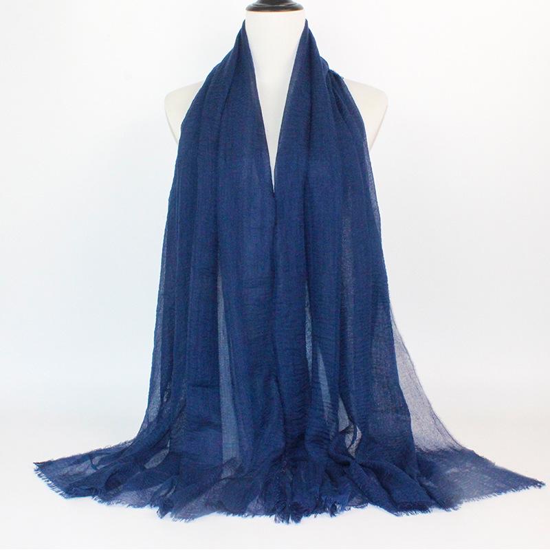 Crinkled Rayon Scarf Shawl: Solid Color, Natural Wrinkle, Fringed, Beach Towel, Bride/Bridesmaid/Party Evening Dress Accessory.