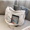 Ins Lazy Solid Color Canvas Shoulder Messenger Bag Large Capacity Student Bag 40*18*28cm