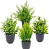 4PCS Artificial Plants Small Faux Plants Green Bathroom Accessories for Bathroom Home Office Table Decor Indoor