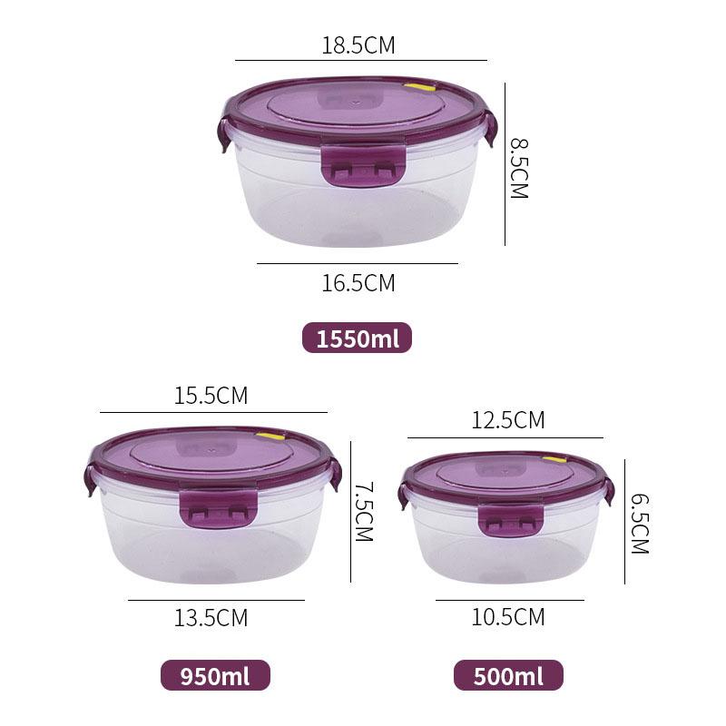 Fresh-keeping Box Can Be Heated in Microwave Oven, Kitchen Refrigerator Freezer Storage Box, Transparent Lunch Box with Lid