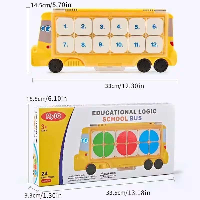 Children's Educational Toys Logical Thinking Cartoon School Bus Visual Perception Basic Baby Montessori Learning Toys for Game