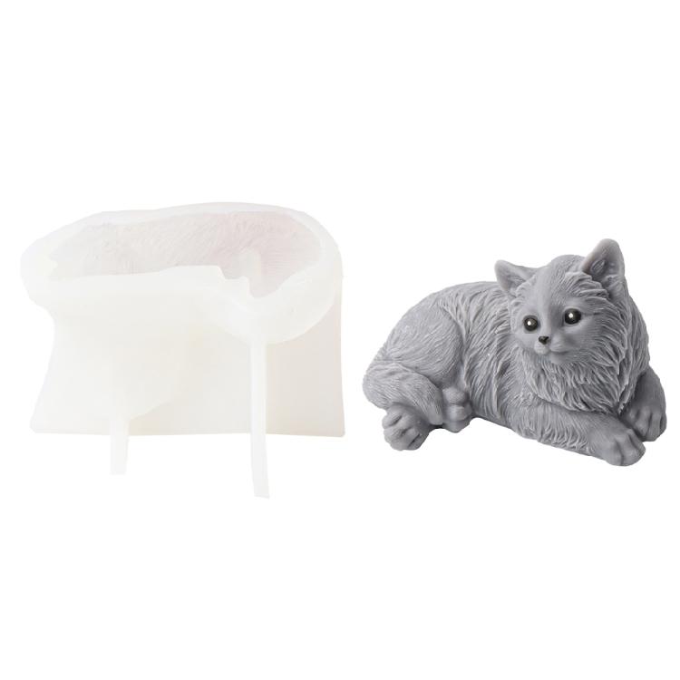 

Силиконовая форма Лежащий кот 3D , Милая декоративная форма для поделок DIY, для изготовления ароматических свечей и мыла, Формы для декора дома в форме кошки 1