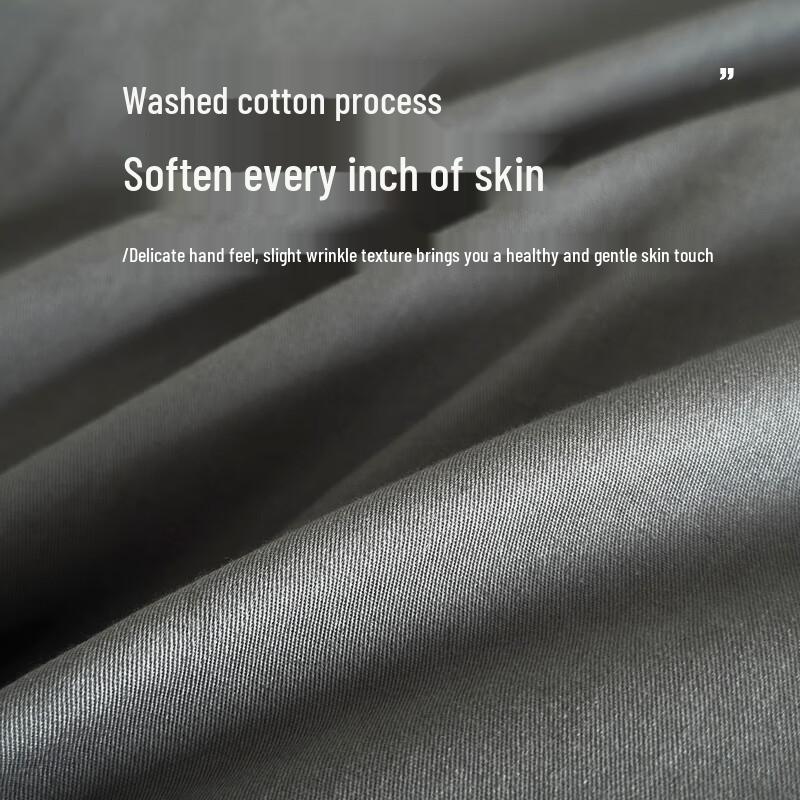 Aiwei Washed Cotton 4-Piece Flat Sheet Bedding Set