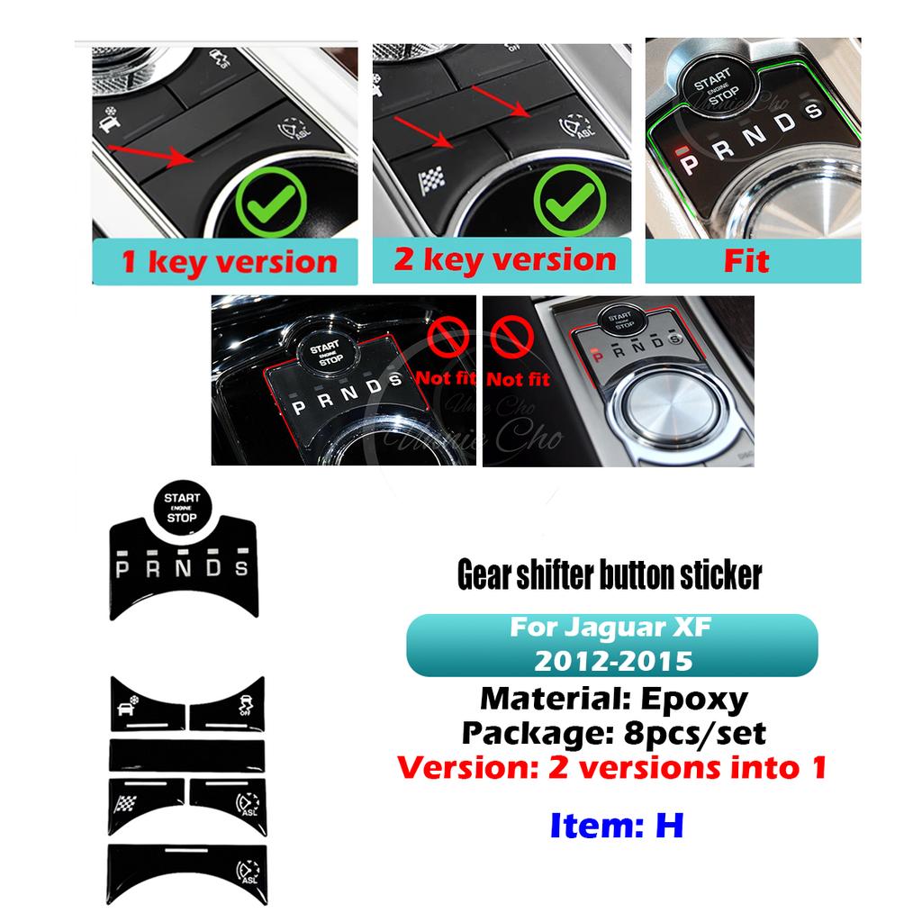 Black Epoxy Button Sticker for Jaguar XF X250 XK XKR XJ XJL Car Interior Refinishing Trim Cover for Dashboard Center Console