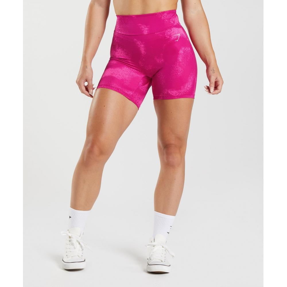 Gymshark Gs Power Original Tight Shorts Magenta Pink Print B4a6u Kbh3