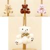 Cute Teddy Bear Plush Toy Keychain Adorable Bear Bag Charm Soft Stuffed Animal