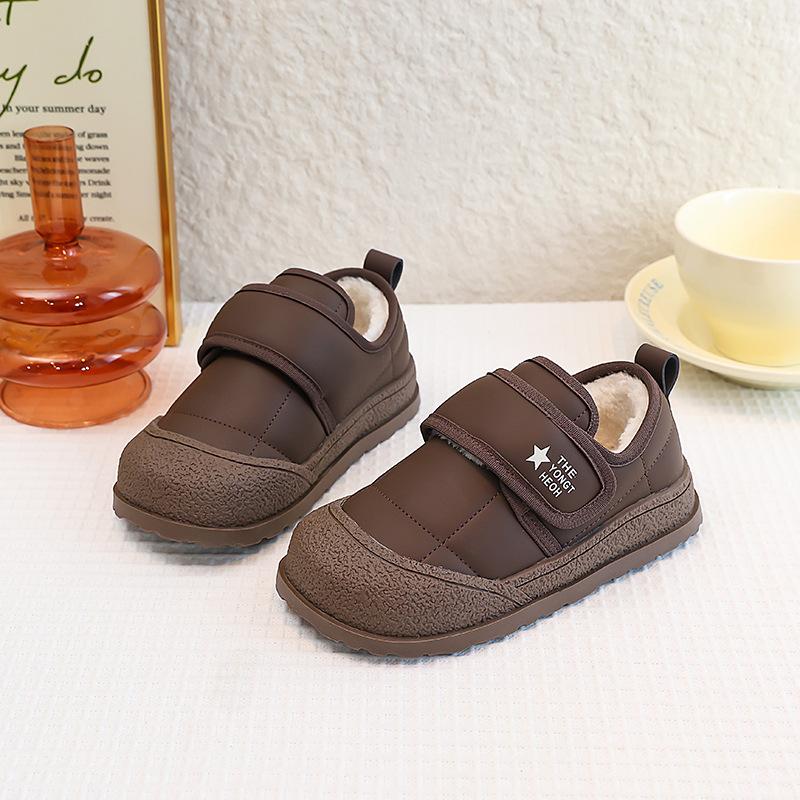 

Хлопковые туфли для девочек 2025 осень и зима новая детская повседневная мода большие хлопковые туфли для мальчиков нескользящая мягкая подошва универсальные повседневные туфли 31 [Inner Length 19.5CM] коричневый