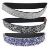Women Belt Adjustable Elastic Band Shiny Rhinestone Wide Anti-slip Clothes Matching Anti-break Tight Waist Dress Waistband Clothes Accessory