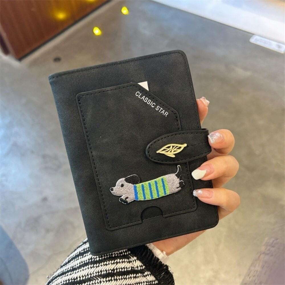 Cartoon Animals Design RFID Passport Cover Waterproof Material Embroidered Dogs PU Leather Passport Holder ID Bank Cards Holder