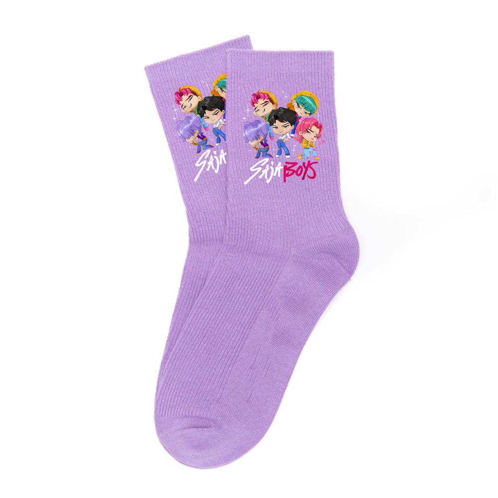 Neueste Kpop-Dämonenjäger-Socken, weich, dick und warm, für Schüler, Outdoor-Sportarten, Herbst, kalte Jahreszeit, Mädchen, wadenlang, Kindergeburtstag, Geschenk