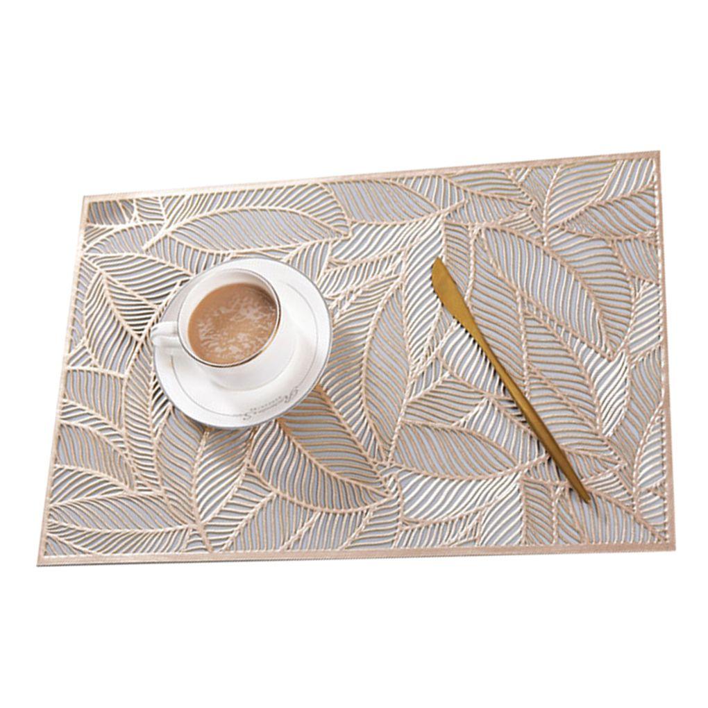 Table Mat Rectangular Hollow Placemat Resistant Mug Pad ple Tableware Decorations