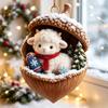Creative Nut Shell Small Animal Pendants, Christmas Tree Artificial Hedgehog, Puppy, Sheep Ornaments for Festive Decoration