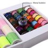 60 Teile/satz Nähgarn Maschine Fäden Stich Liefert Set Stickerei Box Spule Zubehör
