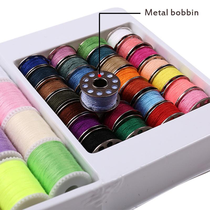 60 Teile/satz Nähgarn Maschine Fäden Stich Liefert Set Stickerei Box Spule Zubehör