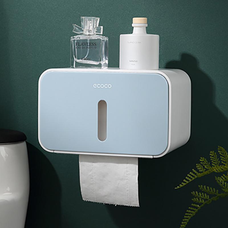 

Wall-Mounted Paper Towel Holder Waterproof No Drilling Simple Design Bathroom Kitchen Home Accessories Storage Rack синий