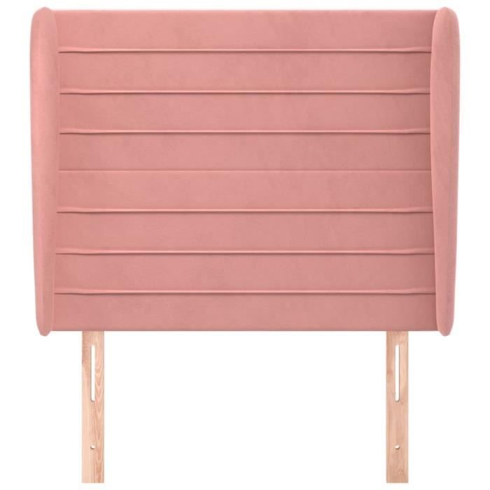 VidaXL Tête de lit avec oreilles Rose 83x23x118-128 cm Velours3118131