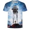 T-shirt da Uomo a Maniche Corte 3D Asciugatura Rapida Star Wars 50° Anniversario T-shirt Genitore-Figlio per Adulti e Bambini