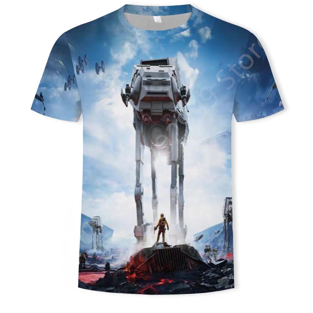 T-shirt da Uomo a Maniche Corte 3D Asciugatura Rapida Star Wars 50° Anniversario T-shirt Genitore-Figlio per Adulti e Bambini