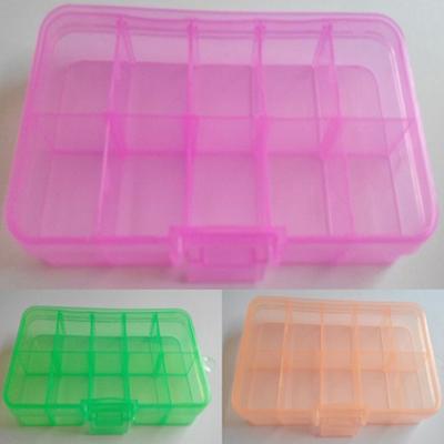 Kunststoff 10 Slots verstellbare Schmuck Aufbewahrungsbox Pille Perlen Halter Fall Organizer