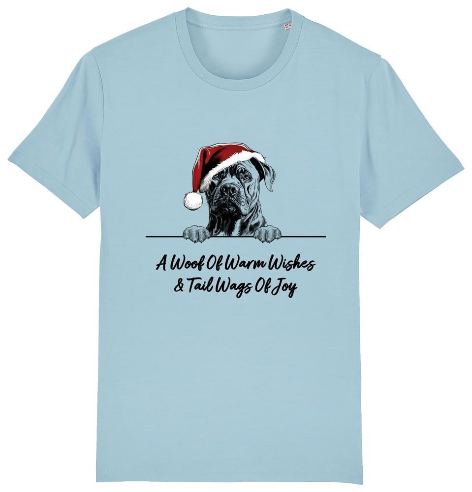 

CANE CORSO Christmas Dog T-Shirt Adults Kids Woof Wishes Tail Wags Dogs Present 4XL