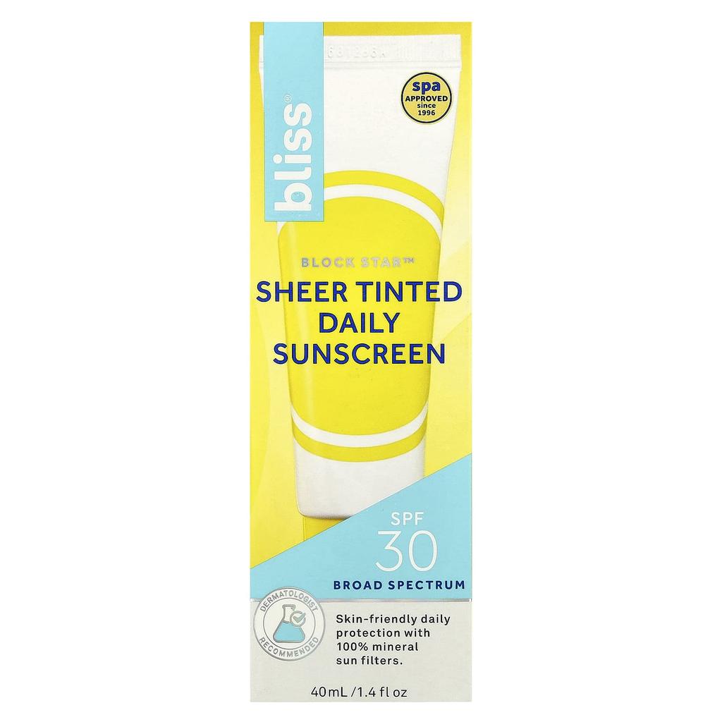 Bliss, Block Star™ Sheer Tinted Daily Sunscreen, SPF 30, 40ml (1.4 fl oz)