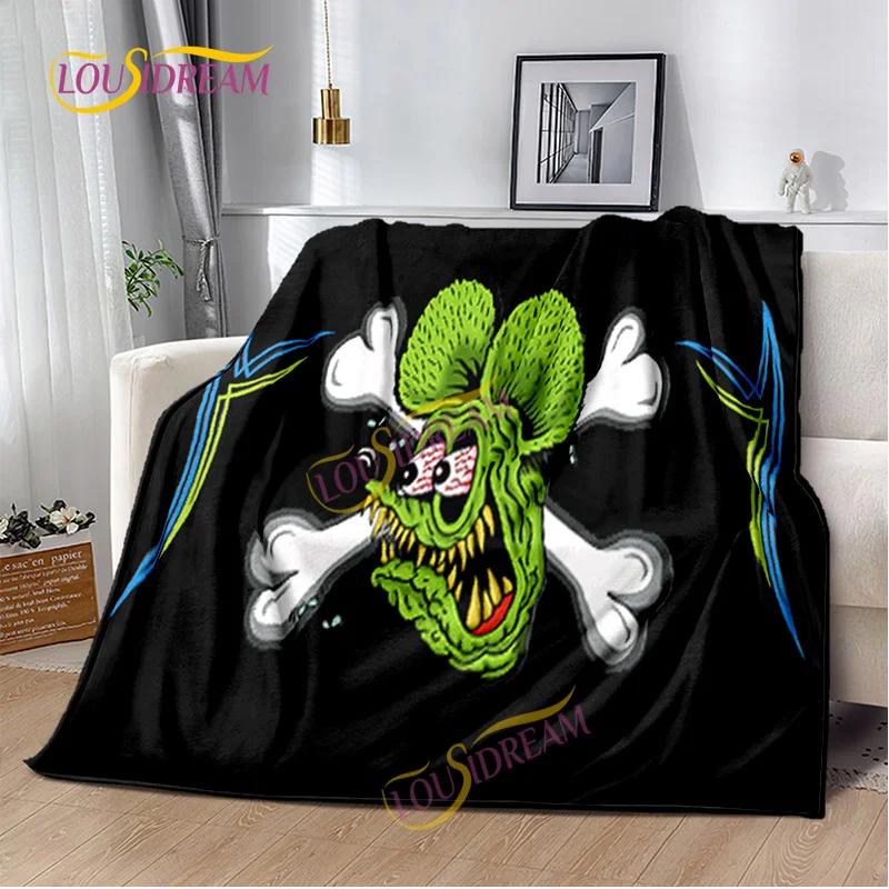Portable Multifunctional Children's holiday birthday Gift Cartoon Rat Fink Cute Home Bedroom decoration Warm Sherpa blanket
