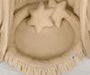 Set: hanging cotton canopy for a children's room and a nest with a ruffle - beige