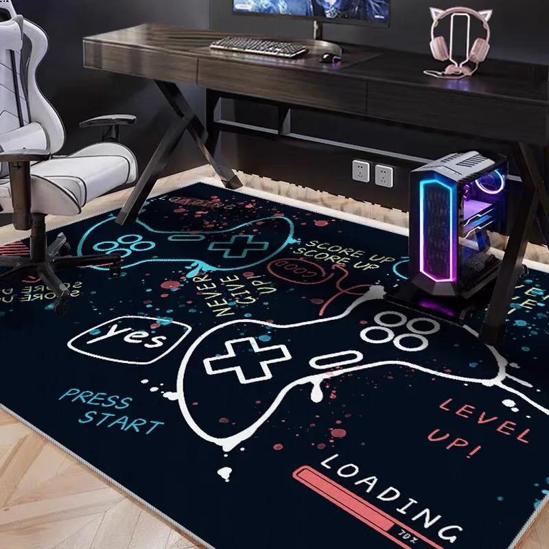 Alfombra de Marca de Moda para Sala de Juegos Decoración de Habitación Silla Gaming Silla de Estudio Silla de Ordenador Alfombra Insonorizada Alfombra Decoración del Hogar